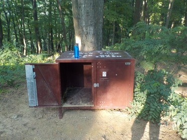 Bear boxes aren't available at every shelter but they are becoming more common. Without them, hikers protect their food by hanging food bags in trees and shelters. 
IAN NEWTON/ Special to Postmedia News
Appalachian Trail 2019
