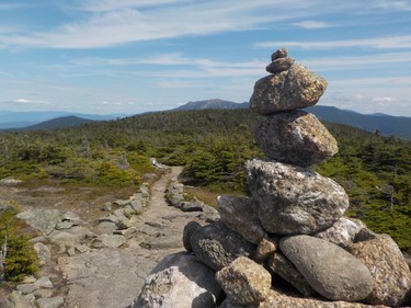 A cairn marks the path on Kinsman Mountain in the rugged White Mountains of New Hampshire.
IAN NEWTON/Special to Postmedia News
Appalachian Trail 2019