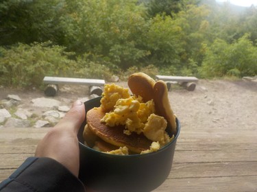 If hikers arrive at the Huts in the White Mountains at the proper time they can have any leftovers from breakfast. 
IAN NEWTON/Special to Postmedia News
Appalachian Trail 2019