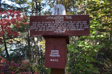 Hikers are asked to sign in and cautioned to bring 10 days of supplies before entering Maine's 100 Mile Wilderness, a tough stretch along the AT. 

IAN NEWTON/Special to Postmedia News
Appalachian Trail 2019