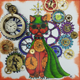 Cheryl Garrett-Jenkins' A Clockwork Cat/Orange is part of a new group exhibition, The Clock Show, opening Sunday at Strand Fine Art Services.