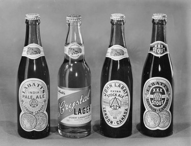During the Second World War, Labatt's brands were Crystal Lager, Extra Stock Ale, XXX Stout and the award-winning India Pale Ale. (Courtesy: Brewed in the North: A History of Labatt's)
