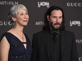 Alexandra Grant and Keanu Reeves at the 2019 LACMA 2019 Art + Film Gala.