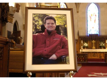 A photograph of Jesse which was part of the Celebration and Thanksgiving for the Life of Jesse Todd Davidson at St. Paul's Anglican Cathedral in November 2009. (Free Press file photo)