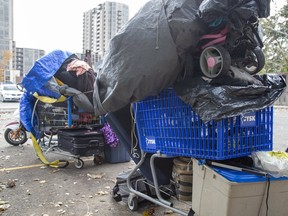 A homeless woman's stuff in east London, Ont. on Tuesday October 29, 2019. Derek Ruttan/The London Free Press/Postmedia Network