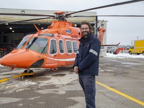 Chris Davenport is an air craft maintenance engineer at Ornge, the non-profit charitable organization which provides air ambulance and associated ground transportation service for the province of Ontario. He was photographed in London. (Derek Ruttan/The London Free Press)