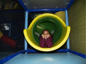 Linda Abdullah, 10, enjoys the indoor playground at the Boys' and Girls' Club in London, Ont. on Friday Nov. 22, 2019. The club will receive less money from the city during the next four years, money that is used to keep memberships affordable and pay for activities for children, youth and seniors in London. (Derek Ruttan/The London Free Press)