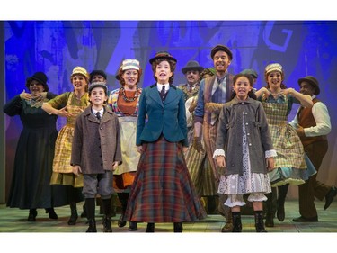 London native Deborah Hay, centre, stars in the Grand Theatre's production of Mary Poppins, on until Dec. 29.  (Derek Ruttan/The London Free Press)