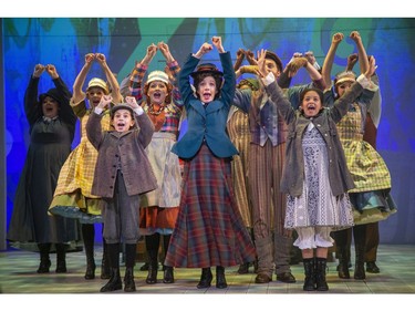 London native Deborah Hay, centre, stars in the Grand Theatre's production of Mary Poppins on until Dec. 29.  (Derek Ruttan/The London Free Press)