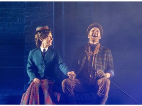 Londoners Deborah Hay, as Marry Poppins, and Mark Uhre as Bert stars in the Grand Theatre's production on until Dec. 29.  (Derek Ruttan/The London Free Press)