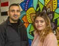 Omar Khoudeida, a Yazidi man working as a settlement counsellor at the London Cross-Cultural Learner Centre and Ramzya Issa, a Yazidi woman. (Mike Hensen/The London Free Press)