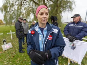 Lynn Pigeau, one of the organizers of a weekend protest held in front of the Elgin-Middlesex Detention Centre in London, lost her brother James Pigeau in the jail in 2018. Photograph taken on Sunday November 10, 2019.  (Mike Hensen/The London Free Press)