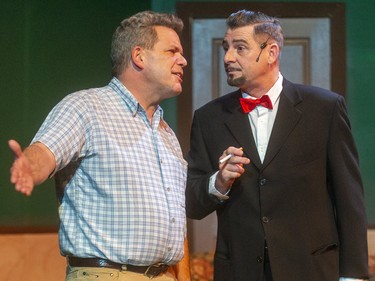 Dave Semple as Joe Boyd the long-suffering Washington Senators fan makes a deal with the devil (Simon Goodwin) to play for the team.  The London Community Players are presenting Damn Yankees at the Palace Theatre in London, Ont.  Photograph taken on Tuesday November 26, 2019.  Mike Hensen/The London Free Press/Postmedia Network