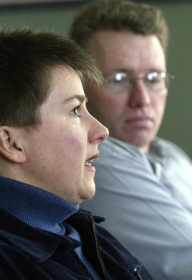 Georgina and Stephen Haig of Leamington speak on Monday, January 19, 2004 about the Pelee Island crash that claimed the life of 10 people. For a short period that day, Stephen believed that his wife was on the ill-fated flight. (The Windsor Star-Dan Janisse)