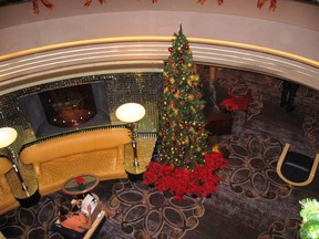 Holland America ships are decked out for the season. (Jim Fox photo)