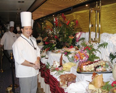 Cruise ships put on spectacular buffets and dessert extravaganzas on holiday sailings. (Barbara Fox photo)