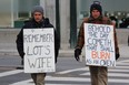 London street preachers Steven Ravbar, left, and Matthew Carapella walk down Dundas Street  on Tuesday, Dec. 10, 2019. DALE CARRUTHERS / THE LONDON FREE PRESS