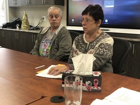 Eddie and Marie Landry discuss their concerns about lack of residential spaces for adults with developmental disabilities at a roundtable discussion with London North Centre NDP MPP Terence Kernaghan Friday Dec. 13, 2019. The couple, who are both in their seventies, are primary caretakers for their 44-year-old son Joey who has a developmental disability and seizures. (Jennifer Bieman/The London Free Press)