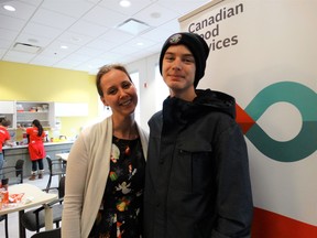 London city councillor Elizabeth Peloza and her son, James, 14, know the priceless value of the gift of life. On Saturday, they were at Canadian Blood Services where they had their own donor group come and give blood at Ontario's only plasma clinic. James is recovering from Guillian-Barre syndrome, an autoimmune disorder, and was given lifesaving plasma-based treatment. Photo taken Dec. 14, 2019 (Jane Sims/The London Free Press)