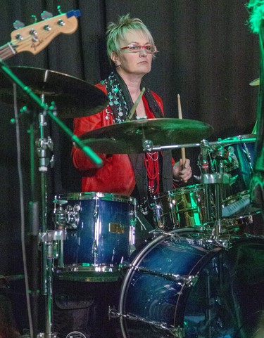 Dale Anne Brendon plays drums with The SheWolves of London during a sold out show at the London Music Club in London, Ont. on Thursday December 5, 2019. Derek Ruttan/The London Free Press/Postmedia Network