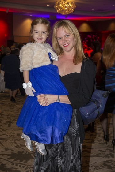 Jen Nisker and daughter Clara, 5,  attend the Children's Magical Winter Ball at RBC Place  in London, Ont. on Friday Dec. 6, 2019. The event, billed as London's only family friendly black tie event, raised money for the Children's Health Foundation. All proceeds will support the child life program the Children's Hospital of Western Ontario. Derek Ruttan/The London Free Press