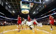 The London Lightning's Marcus Capers is fouled by Windsor's Ty Walker but makes the hoop during their final game of the season at Budweiser Gardens in London. Photograph taken on Sunday March 31, 2019. Says photographer Mike Hensen:
Marcus Capers is fun to shoot, period. Often cited as the most athletic of an athletic group of London Lightning players, Capers plays all out. This shot has a lot of eyes all focused on the hoop, and it shows a bit of the crowd size at the Bud.