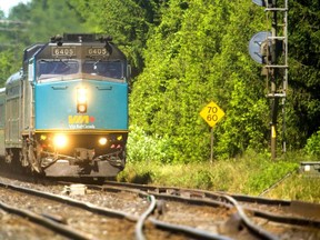 Via Rail train leaving London near Clarke Road and Gore in London. (Mike Hensen file photo)