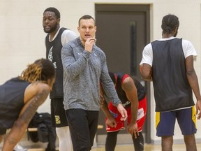 New Lightning head coach Doug Plumb, says this week is going to be a "grind for the guys," as they get up to speed during the first week of the London Lightning training camp  in London, Ont.  (Mike Hensen/The London Free Press)