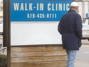 Wait times in London are huge, even Walk-In clinics now are posting wait times via an app.  (Mike Hensen/The London Free Press)