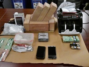 Police seized nearly $60,000 worth of drugs after searching two London homes Thursday, Nov. 5, 2019. Four people face drug charges. (Supplied)