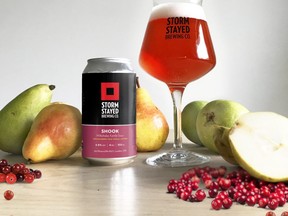Storm Stayed Brewing in London serves up a seasonal taste with its ninth version of Shook, a kettle sour beer. This version, available now, features cranberries and pears.