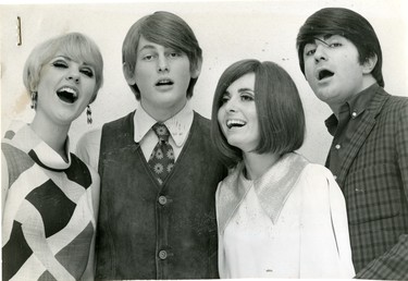 The Sugar Shoppe, London singing group, members from left: Lee Harris, Victor Garber, Laurie Hood and Peter Mann, 1967. (London Free Press files)