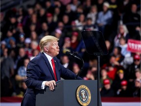 U.S. President Donald Trump held a campaign rally in Battle Creek, Michigan Wednesday, while the House of Representatives was debating articles of impeachment.