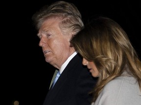 U.S. President Donald Trump and first lady Melania Trump arrive at the White House on January 05, 2020 in Washington, DC. The Trumps were returning from spending the holidays at Mar-a-Lago in Palm Bach, Florida after last weeks U.S. drone strike that killed Iranian military leader, Major Gen. Qasem Soleimani. (Photo by Tasos Katopodis/Getty Images)