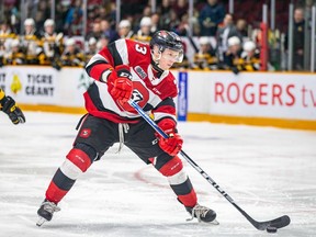 Marco Rossi remained with the Ottawa 67’s while many stars were at the world junior, but with Austria qualifying for the top group the forward likely will be in Alberta for the next tournament. (Valerie Wutti photo)