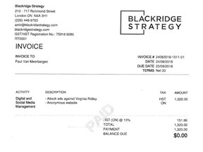 blackridge - website invoice with PVM name