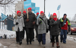 Teachers from Catholic Central high school participated in a one-day strike by local members of the Ontario English Catholic Teachers Association (OECTA) union in London on Tuesday, Jan. 21, 2020. (JONATHAN JUHA, The London Free Press)