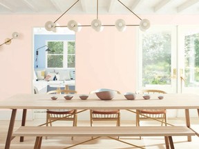 Benjamin Moore's Colour of the Year 2020, 'First Light' 2102-70, is the backdrop for a bright new decade