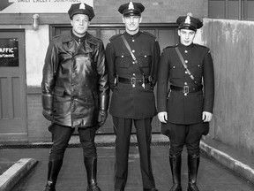 Lewis (Bud) Coray, far left, became London's first black police officer, in 1951.