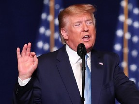 U.S. President Donald Trump speaks during a campaign event held at the King Jesus International Ministry in Miami on Friday, Jan. 3, 2020.