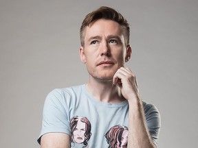 Comedian and actor Gavin Crawford, host of CBC's Because News radio program,  plays 40 characters in one-man show, Fully Committed, opening in preview Tuesday on the Grand Theatre's Spriet Stage.