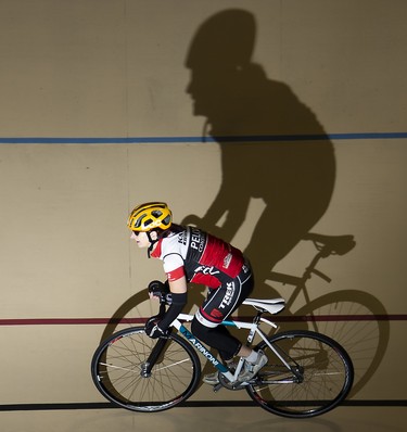 Heidi Salaman enjoys a Sunday morning ride at the Forest City Velodrome in London on Sunday January 5, 2020. Derek Ruttan/The London Free Press/Postmedia Network