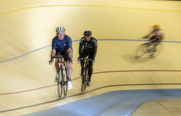 Mirek Pawelec enjoys a morning ride at the Forest City Velodrome in London on Sunday. The facility first opened in 2005. Derek Ruttan/The London Free Press/Postmedia Network