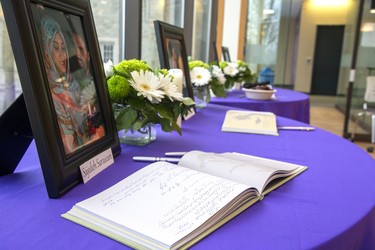 Many left messages in books of condolence for four Western University students were set up in the Chu International Centre in the International and Graduate Affairs Building in London, Ont. on Thursday January 9, 2020. The memorial will be open again on Friday from  9am-4pm. Derek Ruttan/The London Free Press/Postmedia Network