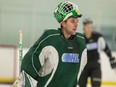 London Knights goalie Dylan Myskiw during team practice at the Western Fairs Sports Centre in London, Ont. on Thursday January 16, 2020. Derek Ruttan/The London Free Press/Postmedia Network