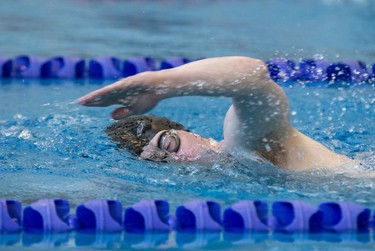 Scott Merrick of the Oakville Marlins competes in the 400m freestyle during the 3rd Annual London Gliders Swim Meet. 180 swimmers from 12 clubs across Southwestern Ontario competed in the Special Olympics meet at the Aquatic Centre in London on Sunday January 19, 2020. Derek Ruttan/The London Free Press/Postmedia Network