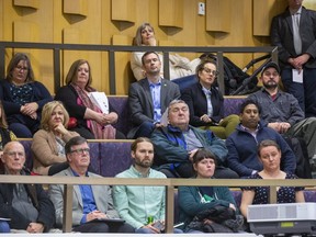 Citizens pack the gallery at city hall during a public input session for the upcoming multi-year budget in London on Thursday. (Derek Ruttan/The London Free Press)