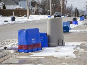 Ontario's Waste Free strategy and city waste-diversion goals have London facing changes in how it fills its trash cans and recycling bins, and council facing tough budget calls on new diversion and recycling plans. (DEREK RUTTAN, The London Free Press)