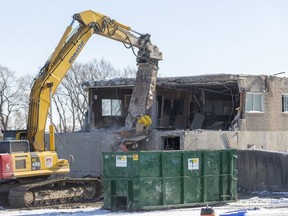 Demolition continues on the site of the future Gateway casino on the east side of Wonderland south of Bradley in London, Ont.  (Mike Hensen/The London Free Press)