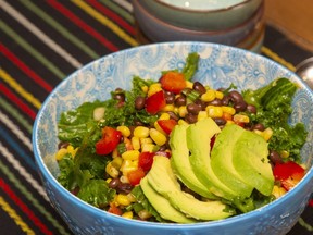 The Tex-Mex tang of this kale, bean and corn salad is a great match for ribs, wings and other meaty Super Bowl feast favourites, Jill Wilcox says. (Mike Hensen/The London Free Press)